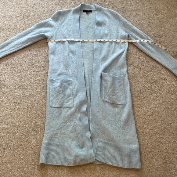 Banana Republic Womens Ice Blue Wool Blend Longline Cardigan Sweater Sz Medium - Picture 5 of 6